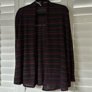 🆕 Azules Burgundy and Black striped cardigan Size M